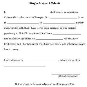 Certificate of Non-Impediment for Marriage